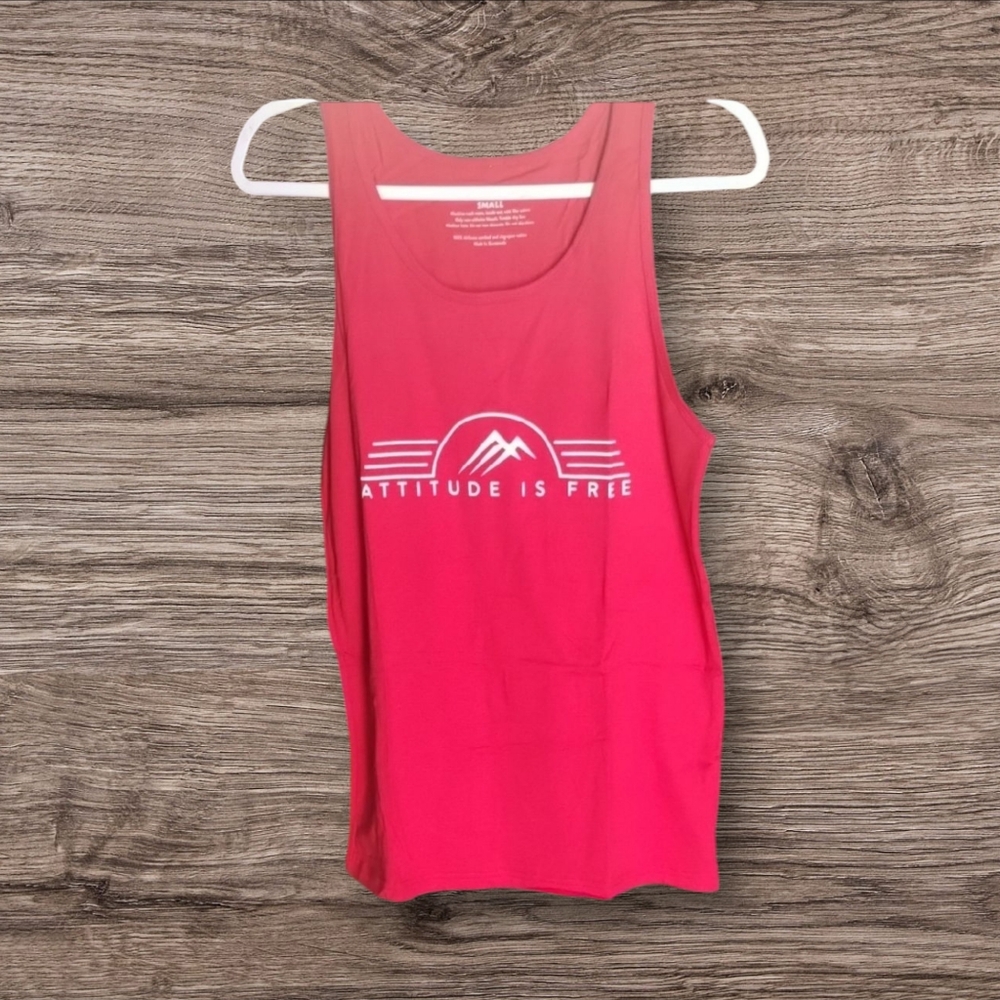 Red Sleeveless Tank Top with Graphic Design